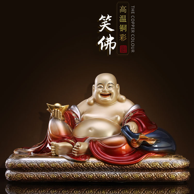台湾纯铜弥勒佛像开心笑佛家用供奉招财弥勒菩萨佛铜像精品摆件