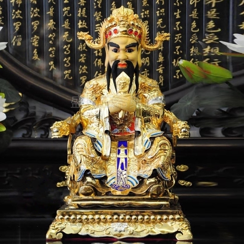 台湾盛凡铜鎏金龙五爷佛像