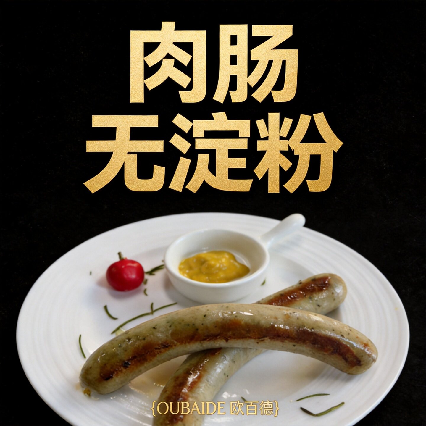 欧百德图林根肉肠烤肠早餐肠德式无淀粉肠德国风味烧烤香肠热狗肠