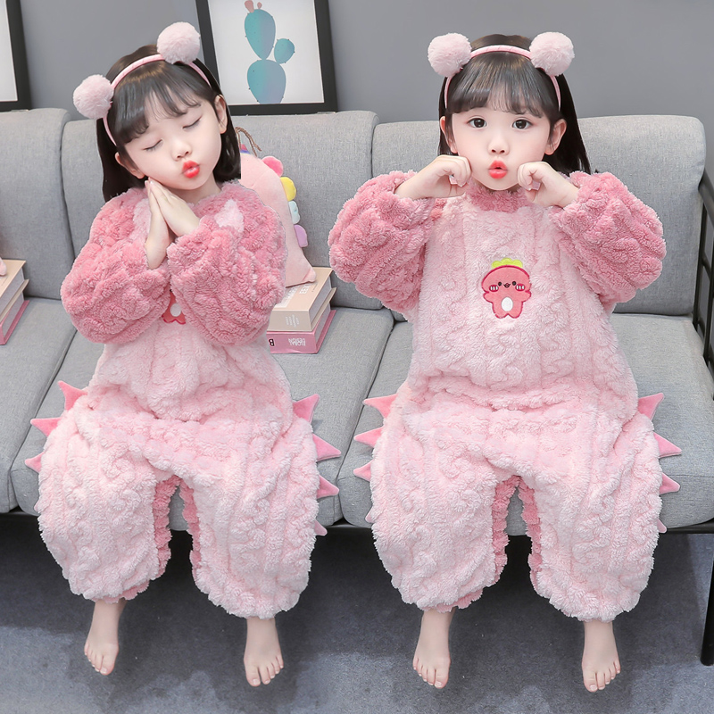 连体睡衣秋冬季法兰绒加厚睡袋