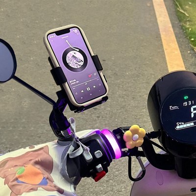 电动车手机支架2025新款九号后视镜款雅迪爱玛骑行防抖导航自行车