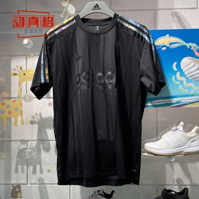 阿迪达斯经典三条杠短袖