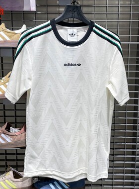 阿迪达斯2026夏男子三叶草Bruised Banana提花圆领短袖T恤KE2139