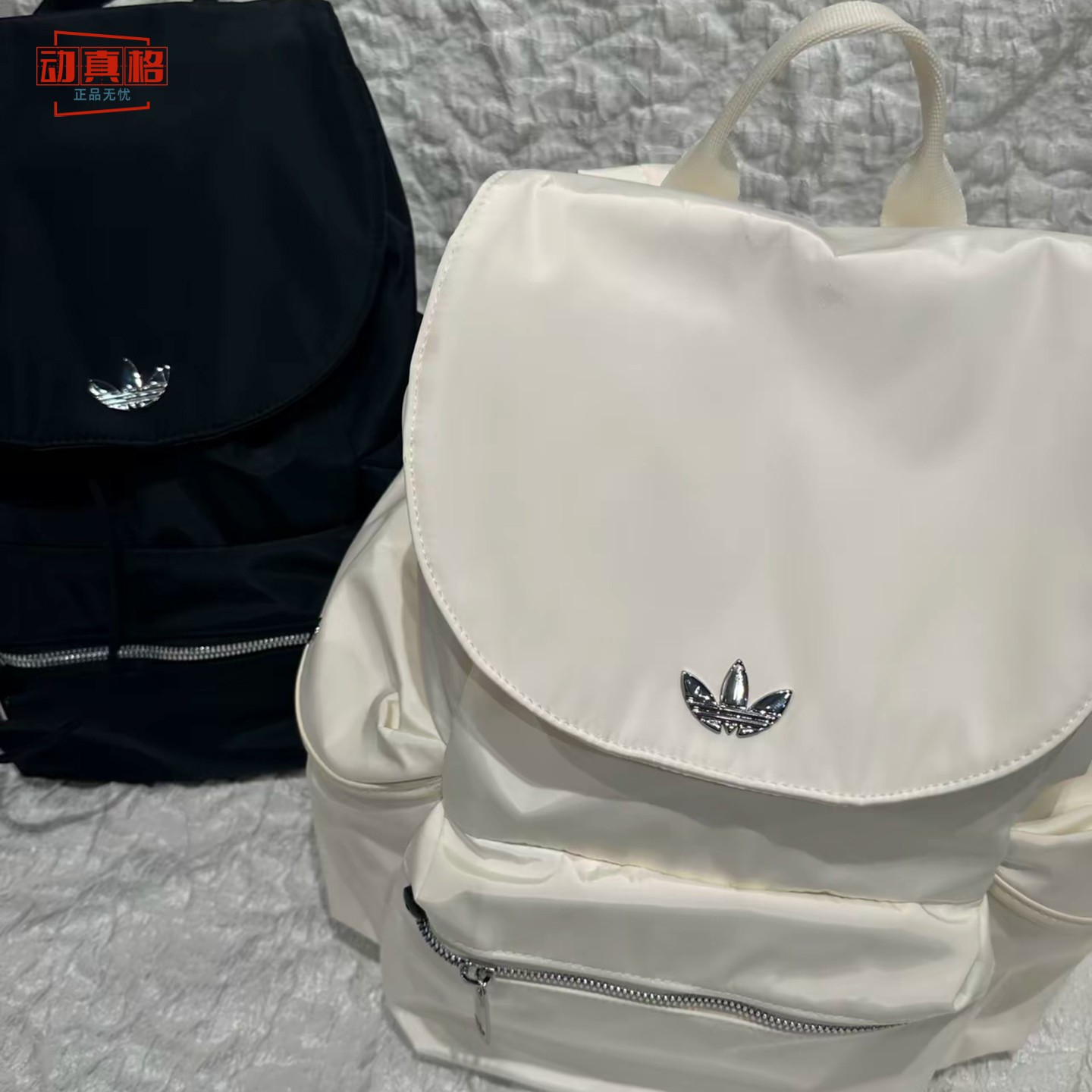 Adidas三叶草女子2026秋新款3D立体侧袋书包户外运动双肩包LD6376