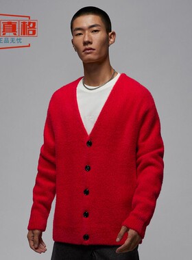 耐克男子2025秋新款Tatum塔图姆休闲时尚V领红色开衫 IH0613-657