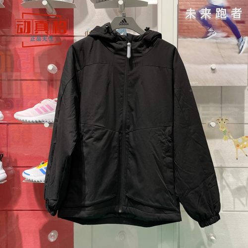阿迪达斯男装2024冬新款防泼御寒棉服休闲连帽外套 JY4196 JY4195