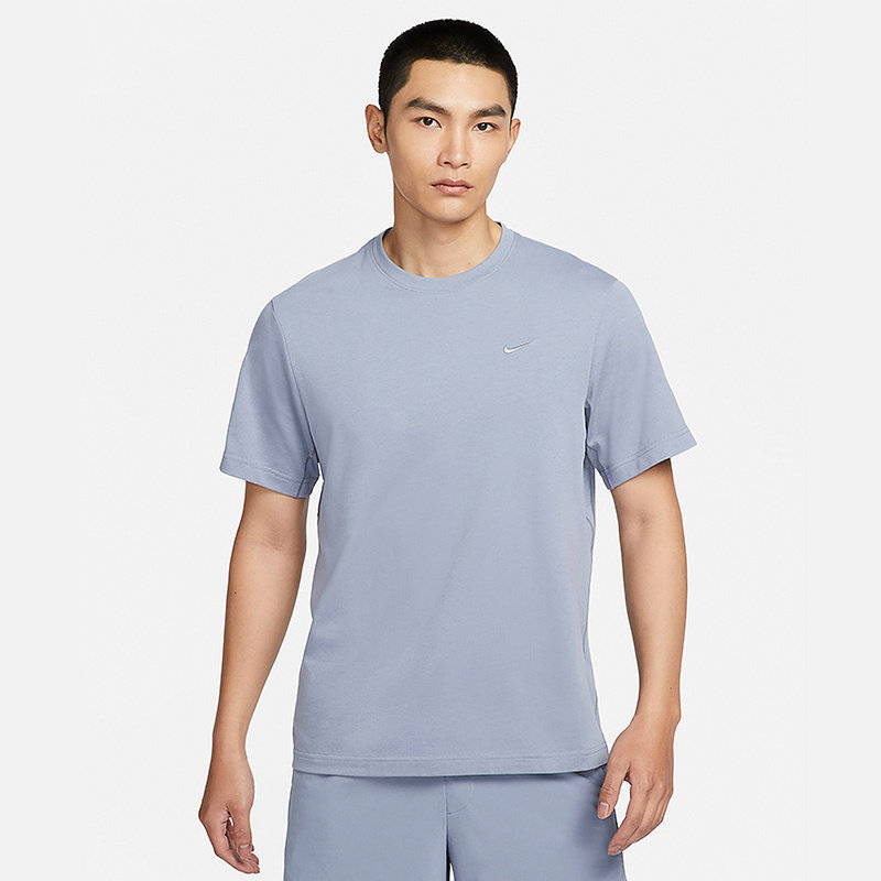 Nike耐克男子T恤纯色小标针织休闲透气短袖夏季款 DV9832-222-493