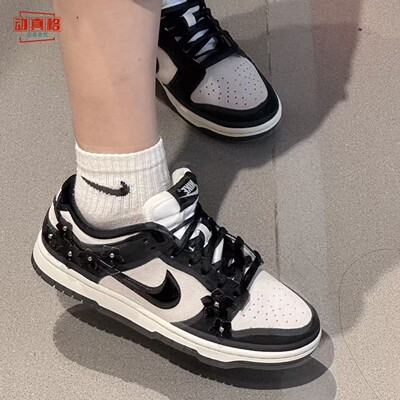 Nike耐克女子2026秋季新款立体小花休闲鞋黑白运动板鞋IV4726-002