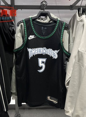 耐克森林狼25-26赛季复古版SW爱德华兹球速干迷版球衣 HM4777-011