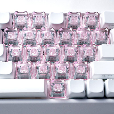 小懒猫MAO爱心键帽透光PC正刻可爱个性DIY素材适配磁轴机械键盘