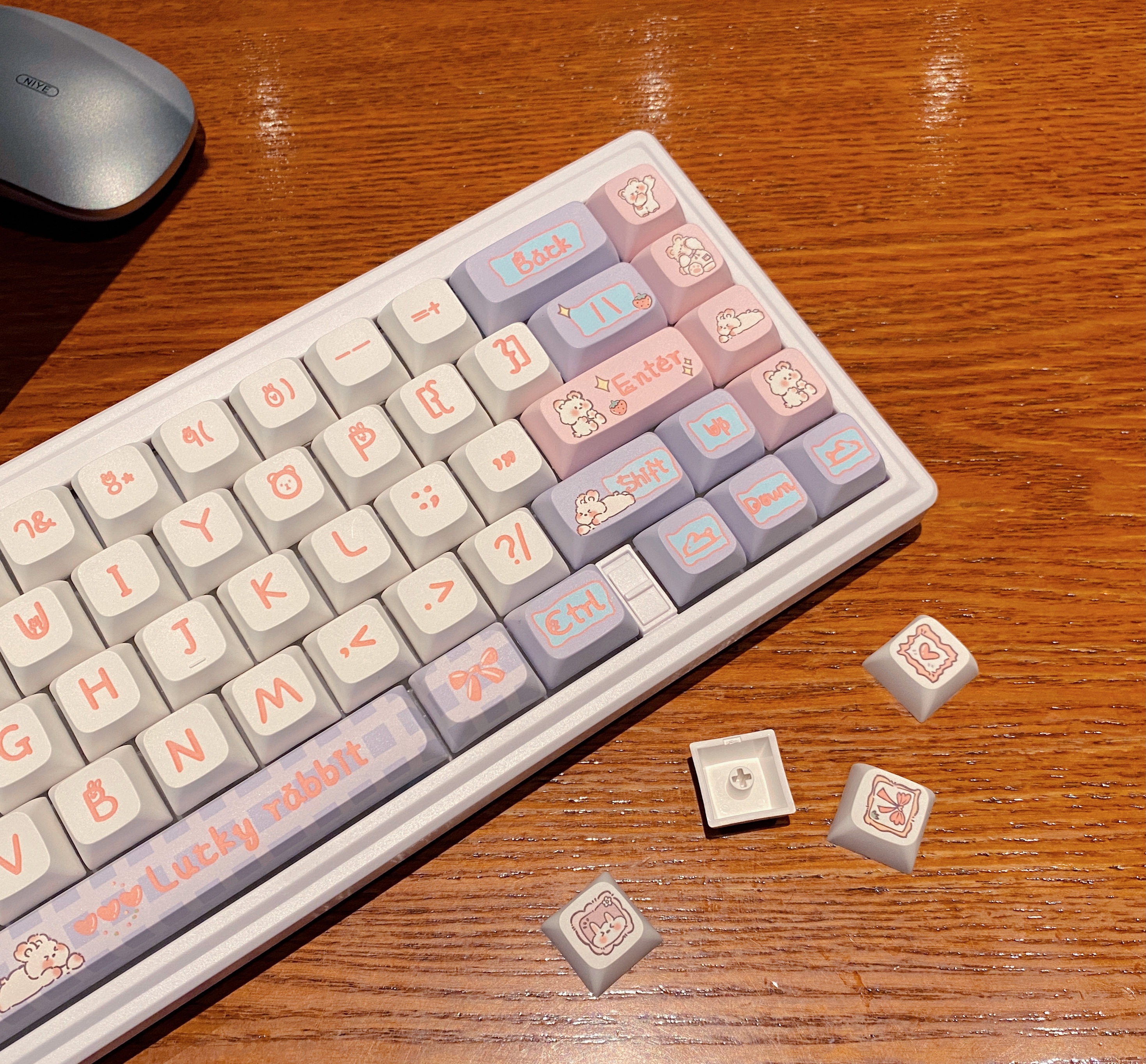 XDA/KOA/MOC高度奶兔键帽热升华PBT适配61/68/87/96珂芝K75 104
