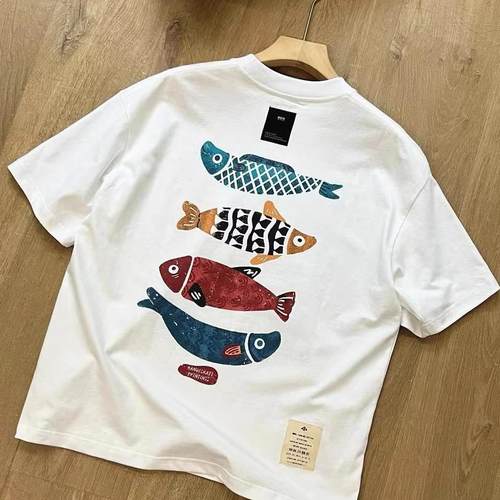 海外订单外贸撤回尾货~清仓捡漏国潮重磅纯棉短袖t恤男女夏季上衣