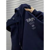 品牌外贸专柜撤回 潮牌连帽薄款 卫衣男女秋冬百搭宽松银狐绒外套