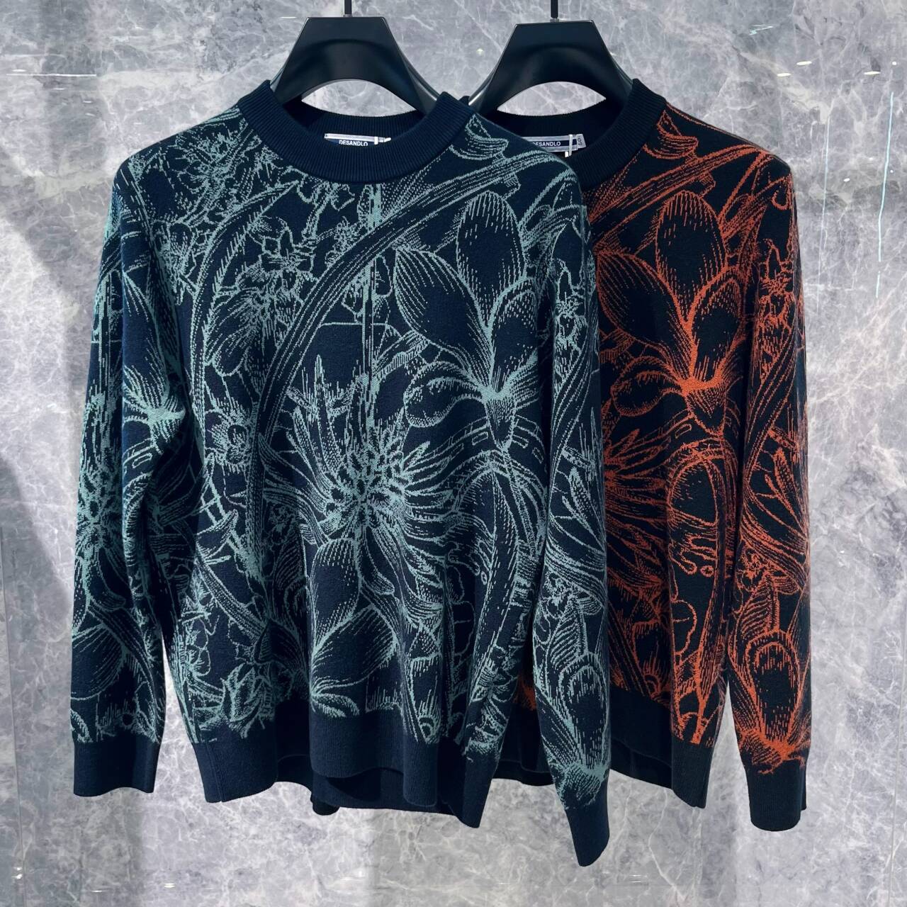 欧货高端冬季男士羊毛衫修身圆领