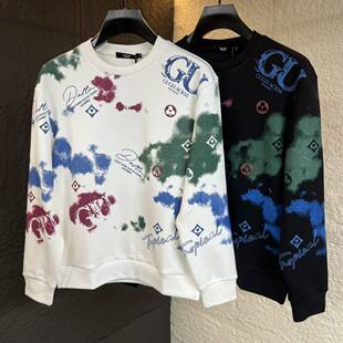 欧洲站秋冬季男士长袖卫衣t恤潮牌时尚修身个性印花打底衫休闲帅T