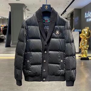 欧洲站秋冬季男士羽绒服轻薄款翻领90白鸭绒潮牌修身休闲保暖外套