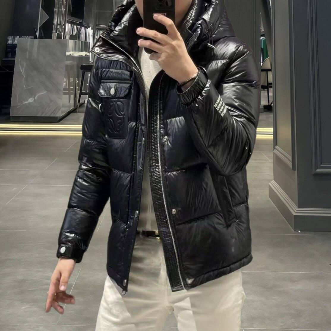 欧货高端修身连帽羽绒服加厚