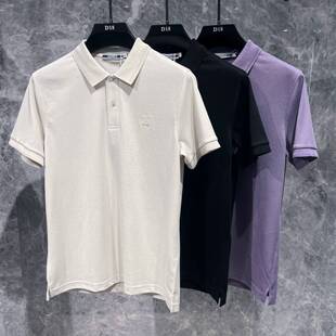 修身 欧货高端夏季 带领上衣休闲棉T 潮牌时尚 t恤翻领polo衫 男士 短袖