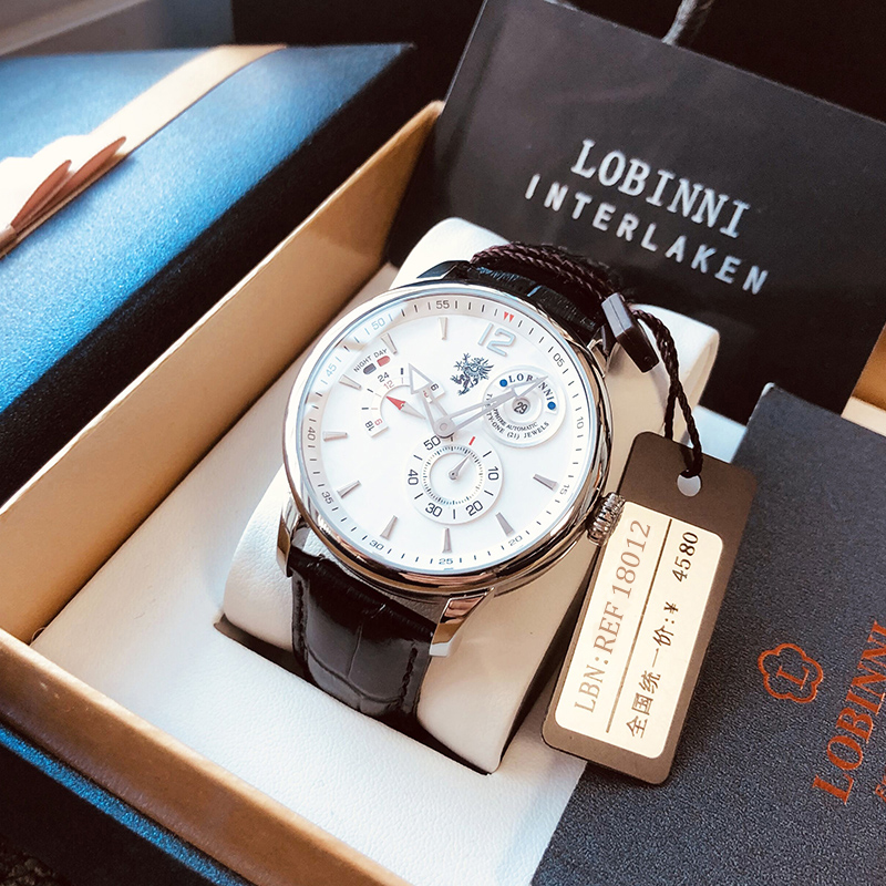 罗宾尼正品全自动机械手表防水蓝宝石镜面2019商务瑞士名牌新腕表