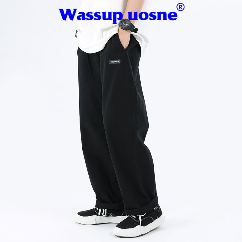 春秋日系垂感直筒宽松工装裤