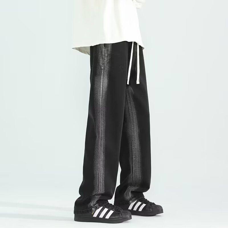 加长裤子男高个子秋季款宽松直筒牛仔裤男款阔腿裤青少年休闲长裤