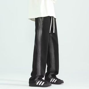 加长裤子男高个子秋季款宽松直筒牛仔裤男款阔腿裤青少年休闲长裤