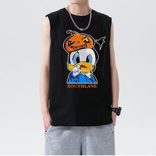 无袖背心男士夏季潮牌篮球健身运动坎肩衣服打底男装纯色短袖t恤