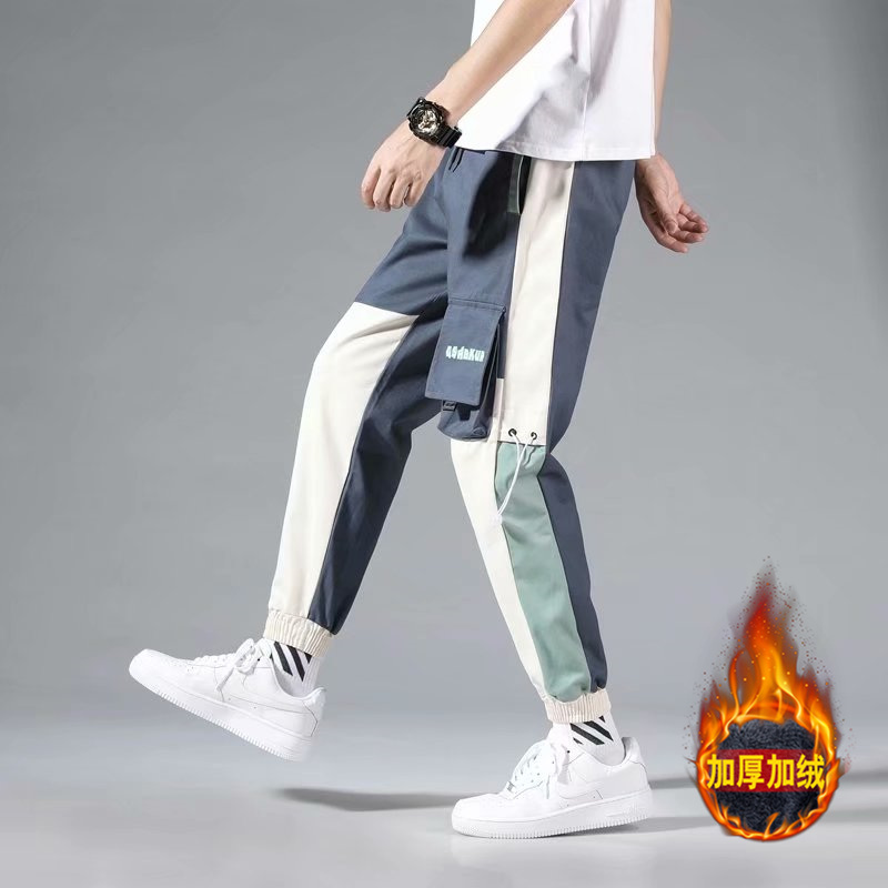 秋冬季韩版潮流学生加绒工装裤