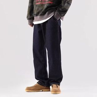 拉链牛仔裤男款夏季薄款阔腿裤痞帅美式高街宽松复古裤子2025年潮