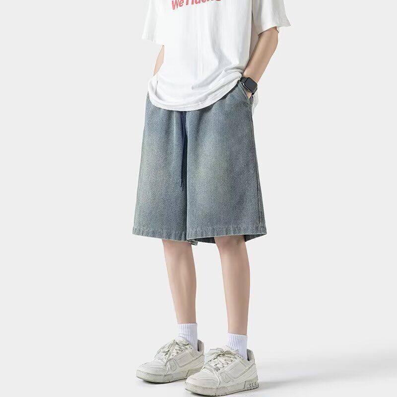 夏季新款美式短裤男潮牌薄款港风百搭潮宽松大码运动休闲五分裤子