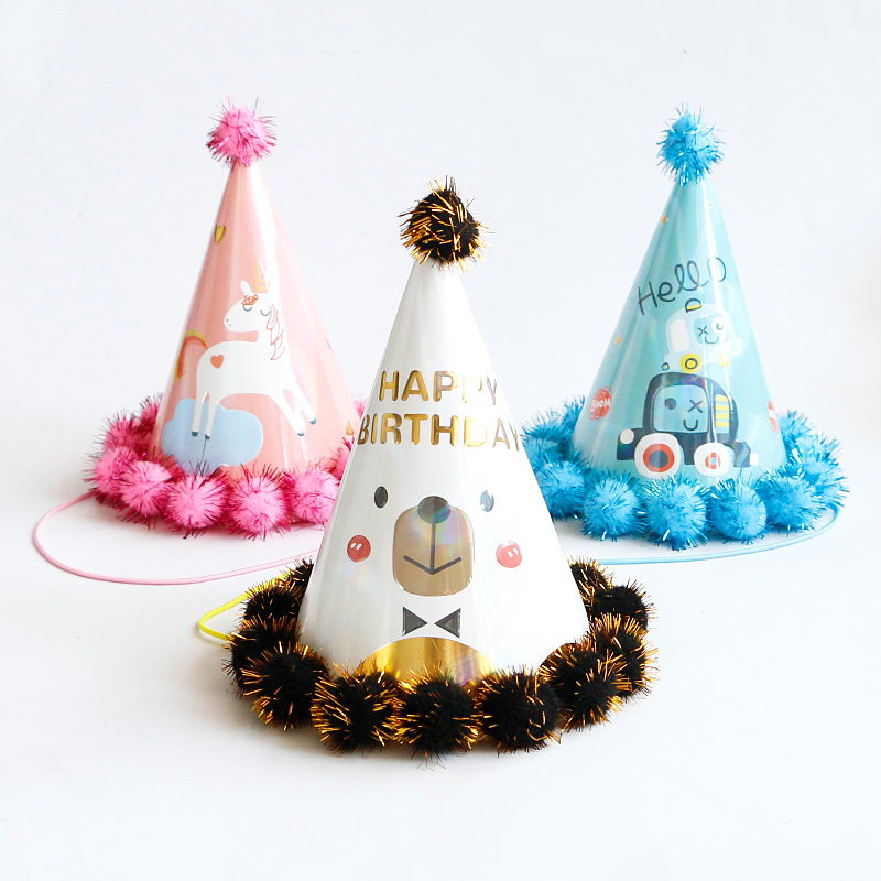 生日道具帽子快乐派对场景布置蛋糕装饰摆件女孩宝宝儿童头饰新款
