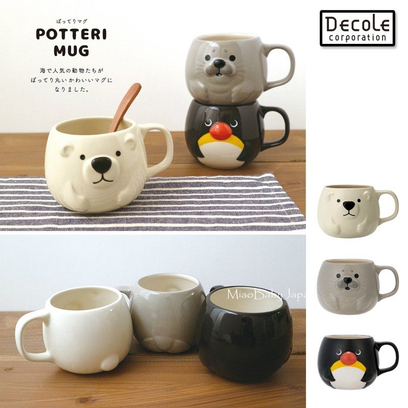 肥仔马克杯日本DECOLE熊企鹅海豹