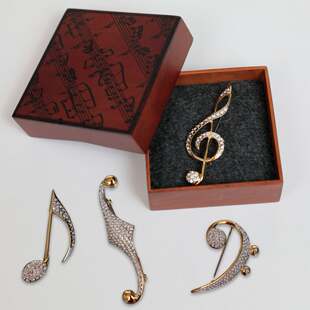 音乐人的艺术水晶胸针日本MusicForLiving音符周边饰品