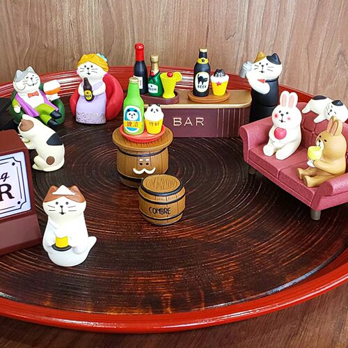 日本正版DECOLE猫摆件酒吧俱乐部