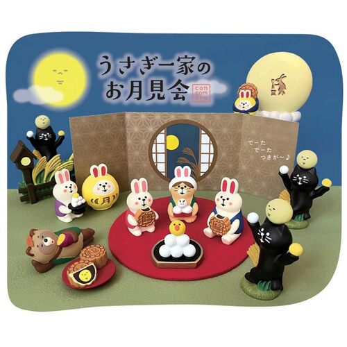 中秋赏月日本DECOLE树脂摆件