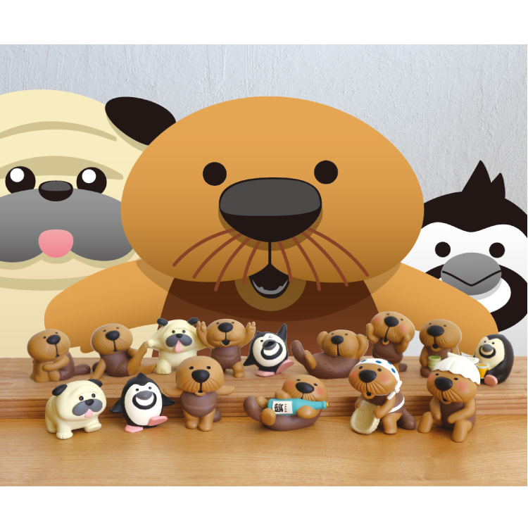 海獭摆件日本DECOLEHigeRacco