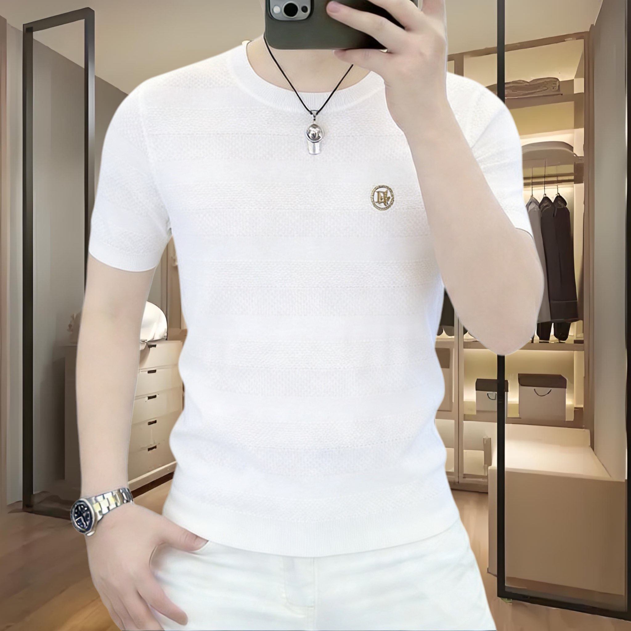 欧货春夏季男士短袖针织毛衣时尚个性徽章百搭修身亲肤薄款打底衫,男装,针织衫/毛衣,淘宝优惠券,粉丝福利购,淘宝优惠卷