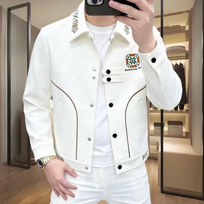 欧洲站春季男士翻领夹克外套百搭