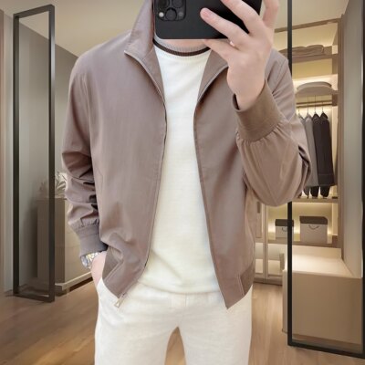 欧货春季男士立领夹克外套百搭薄