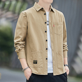 2022衬衫男秋款纯棉青少年工装休闲百搭长袖上衣CS25，男装衬衫，星座222