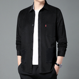 光影墙灯芯绒长袖衬衫男秋季新款衬衣外套休闲上衣服222-3-CS6020，男装衬衫，星座222