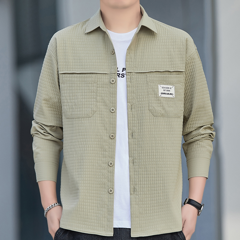 NASA联名简约复古长袖衬衫男春秋季外套潮牌痞帅日系上衣服G600，男装衬衫，星座222