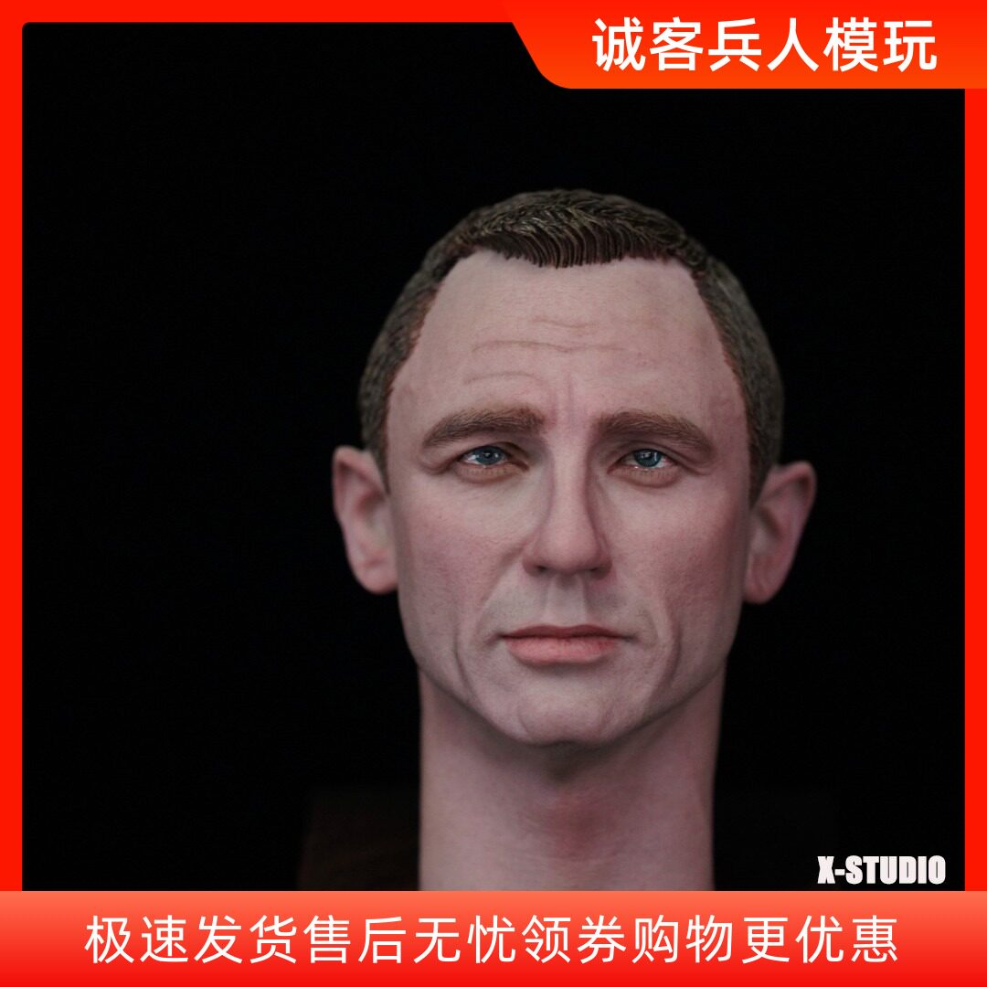 艾克斯涂装室精涂版1/6男兵人头雕模型 詹姆斯007邦德头雕 现货