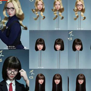 定金1/6女兵人头雕可动眼