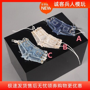 现货CCTOYS 1/6兵人潮流 CC024 女式短裤 牛仔裤 性感绑带热裤 裤