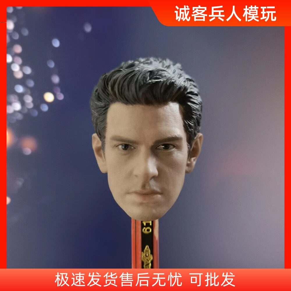 现货1/6男兵人头雕模型 蜘蛛侠前传 彼得帕克头雕 安德鲁头雕模型