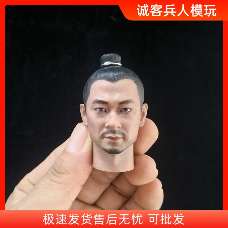 现货1/6兵人头雕模型 帅哥 古装 古代将军 士兵头雕 古装兵人头雕图片