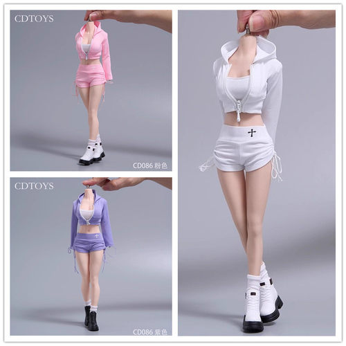 现货cdtoys cd086 1/6女兵人休闲运动服抽绳短裤 适合30CM人偶