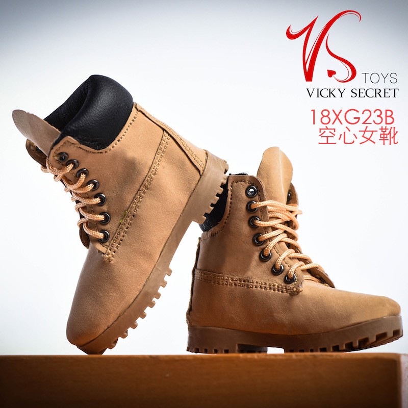 VSTOYS 1/6 女兵人偶用登山靴 皮质高帮鞋 OB小布可穿内空心 现货