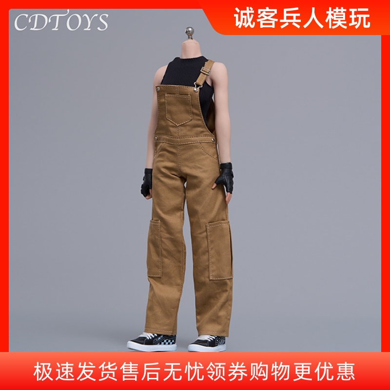 预售cdtoys cd069 1/6女兵人背带裤短裤套装 适合1/6包胶素体